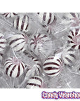 YumJunkie Sassy Spheres Cherry Black Striped Candy Balls - Petite: 5LB Bag