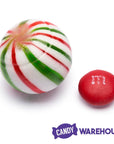 YumJunkie Sassy Spheres Christmas Striped Hard Candy Balls: 5LB Bag