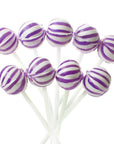 YumJunkie Sassy Spheres Grape Purple Striped Ball Lollipops - Petite: 400-Piece Bag - Candy Warehouse