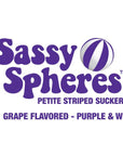 YumJunkie Sassy Spheres Grape Purple Striped Ball Lollipops - Petite: 400-Piece Bag - Candy Warehouse