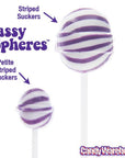 YumJunkie Sassy Spheres Grape Purple Striped Ball Lollipops - Petite: 400-Piece Bag - Candy Warehouse