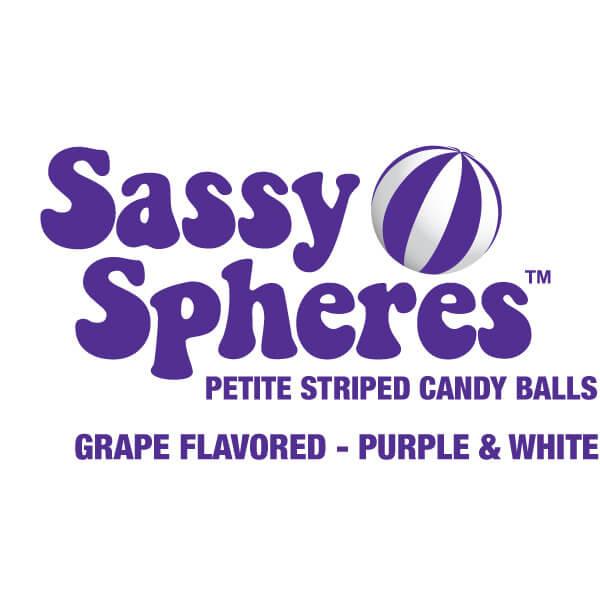 YumJunkie Sassy Spheres Grape Purple Striped Candy Balls - Petite: 5LB Bag - Candy Warehouse