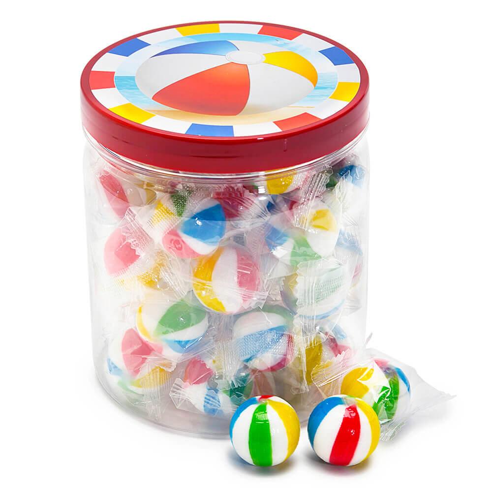 YumJunkie Sassy Spheres Jumbo Beach Balls Hard Candy: 35-Piece Jar - Candy Warehouse