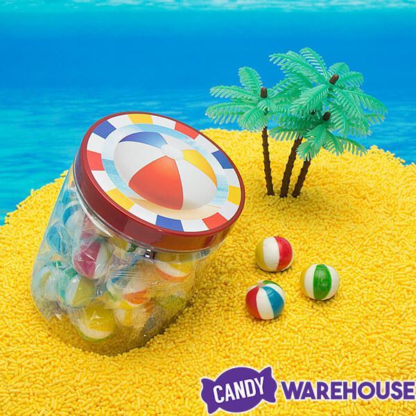 YumJunkie Sassy Spheres Jumbo Beach Balls Hard Candy: 35-Piece Jar - Candy Warehouse