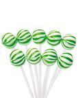 YumJunkie Sassy Spheres Lime Green Striped Ball Lollipops - Petite: 400-Piece Bag - Candy Warehouse