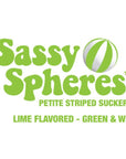 YumJunkie Sassy Spheres Lime Green Striped Ball Lollipops - Petite: 400-Piece Bag - Candy Warehouse