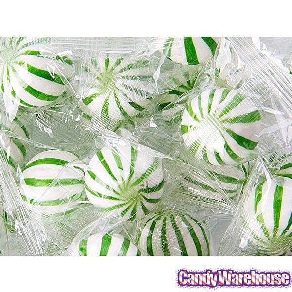 YumJunkie Sassy Spheres Lime Green Striped Candy Balls: 5LB Bag - Candy Warehouse