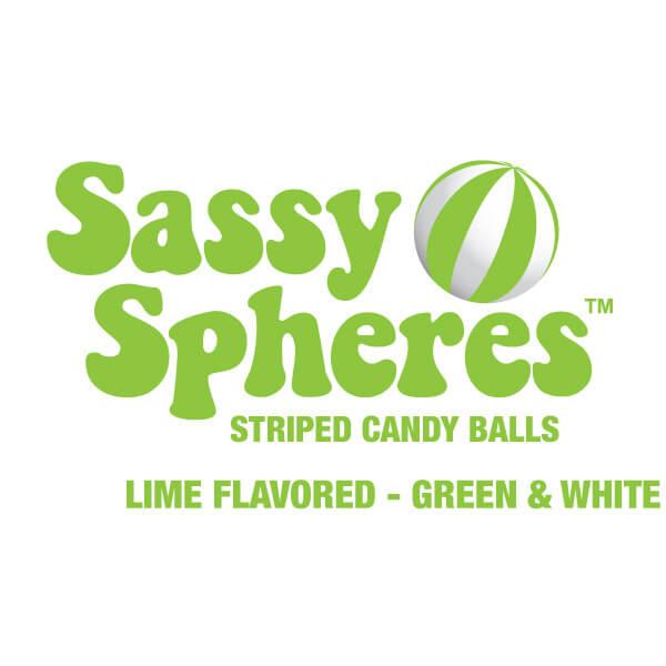 YumJunkie Sassy Spheres Lime Green Striped Candy Balls: 5LB Bag - Candy Warehouse