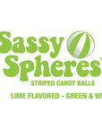 YumJunkie Sassy Spheres Lime Green Striped Candy Balls: 5LB Bag - Candy Warehouse