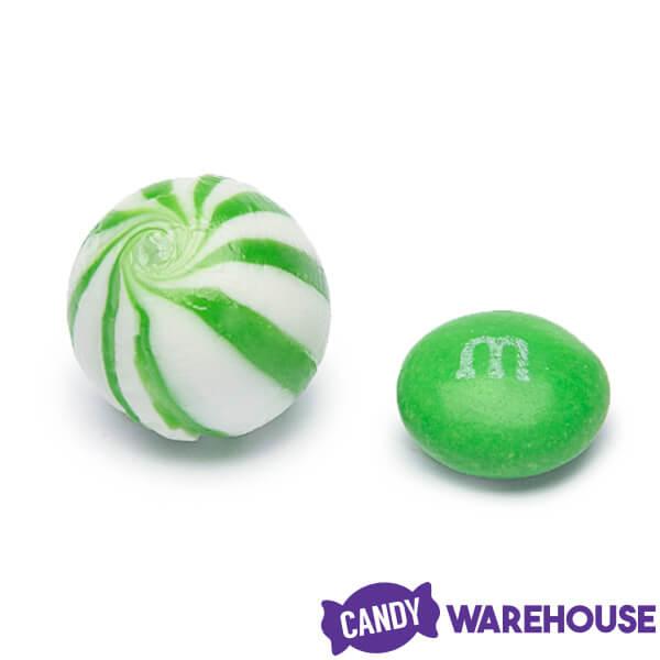 YumJunkie Sassy Spheres Lime Green Striped Candy Balls - Petite: 5LB Bag - Candy Warehouse