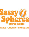 YumJunkie Sassy Spheres Orange Striped Ball Lollipops: 100-Piece Bag