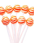 YumJunkie Sassy Spheres Orange Striped Ball Lollipops - Petite: 400-Piece Bag - Candy Warehouse