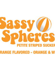 YumJunkie Sassy Spheres Orange Striped Ball Lollipops - Petite: 400-Piece Bag - Candy Warehouse