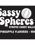 YumJunkie Sassy Spheres Pineapple White Striped Ball Lollipops: 100-Piece Bag