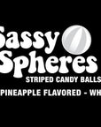 YumJunkie Sassy Spheres Pineapple White Striped Candy Balls: 5LB Bag