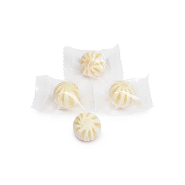 YumJunkie Sassy Spheres Pineapple White Striped Candy Balls - Petite: 5LB Bag - Candy Warehouse