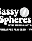 YumJunkie Sassy Spheres Pineapple White Striped Candy Balls - Petite: 5LB Bag