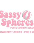 YumJunkie Sassy Spheres Strawberry Pink Striped Ball Lollipops: 100-Piece Bag - Candy Warehouse