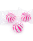 YumJunkie Sassy Spheres Strawberry Pink Striped Candy Balls: 5LB Bag - Candy Warehouse