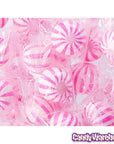 YumJunkie Sassy Spheres Strawberry Pink Striped Candy Balls: 5LB Bag - Candy Warehouse