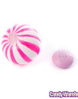 YumJunkie Sassy Spheres Strawberry Pink Striped Candy Balls: 5LB Bag - Candy Warehouse