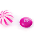 YumJunkie Sassy Spheres Strawberry Pink Striped Candy Balls - Petite: 5LB Bag