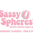 YumJunkie Sassy Spheres Strawberry Pink Striped Candy Balls - Petite: 5LB Bag