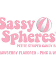 YumJunkie Sassy Spheres Strawberry Pink Striped Candy Balls - Petite: 5LB Bag