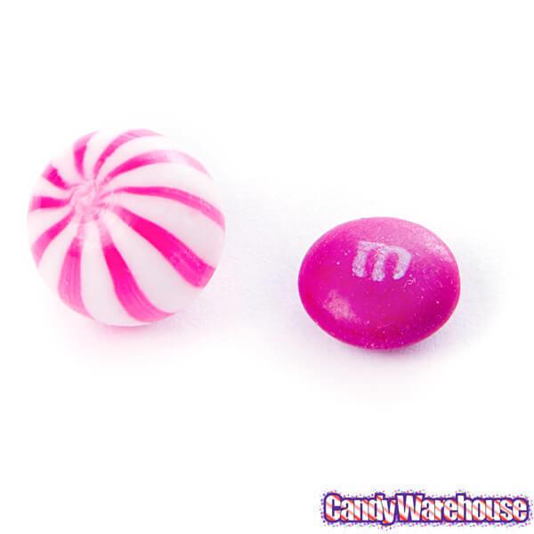 YumJunkie Sassy Spheres Strawberry Pink Striped Candy Balls - Petite: 5LB Bag