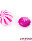 YumJunkie Sassy Spheres Strawberry Pink Striped Candy Balls - Petite: 5LB Bag