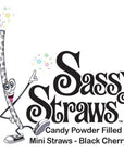 YumJunkie Sassy Straws Candy Powder Filled Mini Straws - Black Cherry: 700-Piece Box - Candy Warehouse