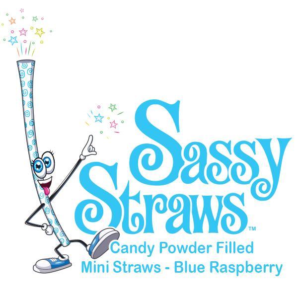 YumJunkie Sassy Straws Candy Powder Filled Mini Straws - Blue Raspberry: 50-Piece Bag - Candy Warehouse