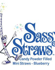 YumJunkie Sassy Straws Candy Powder Filled Mini Straws - Blueberry: 700-Piece Box - Candy Warehouse