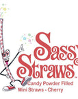 YumJunkie Sassy Straws Candy Powder Filled Mini Straws - Cherry: 700-Piece Box - Candy Warehouse