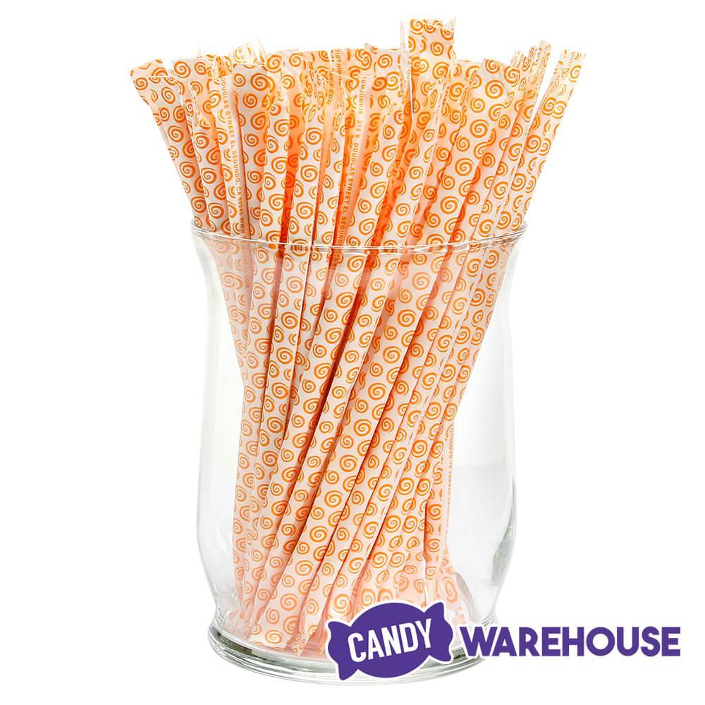 YumJunkie Sassy Straws Candy Powder Filled Mini Straws - Orange: 50-Piece Bag - Candy Warehouse