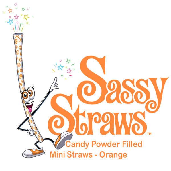 YumJunkie Sassy Straws Candy Powder Filled Mini Straws - Orange: 50-Piece Bag - Candy Warehouse