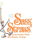 YumJunkie Sassy Straws Candy Powder Filled Mini Straws - Orange: 50-Piece Bag - Candy Warehouse