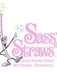 YumJunkie Sassy Straws Candy Powder Filled Mini Straws - Strawberry: 50-Piece Bag