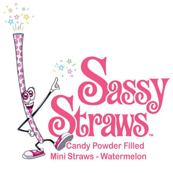 YumJunkie Sassy Straws Candy Powder Filled Mini Straws - Watermelon: 50-Piece Bag