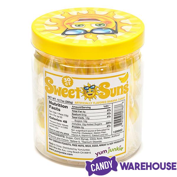 YumJunkie Sweet Suns Yellow Swirl Hard Candy Circles: 30-Piece Jar - Candy Warehouse